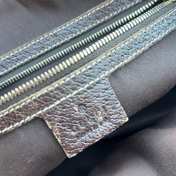 Gucci Bamboo Accent Monogram GG Boston Tote Bag - Picture 12 of 13